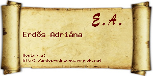 Erdős Adriána névjegykártya
